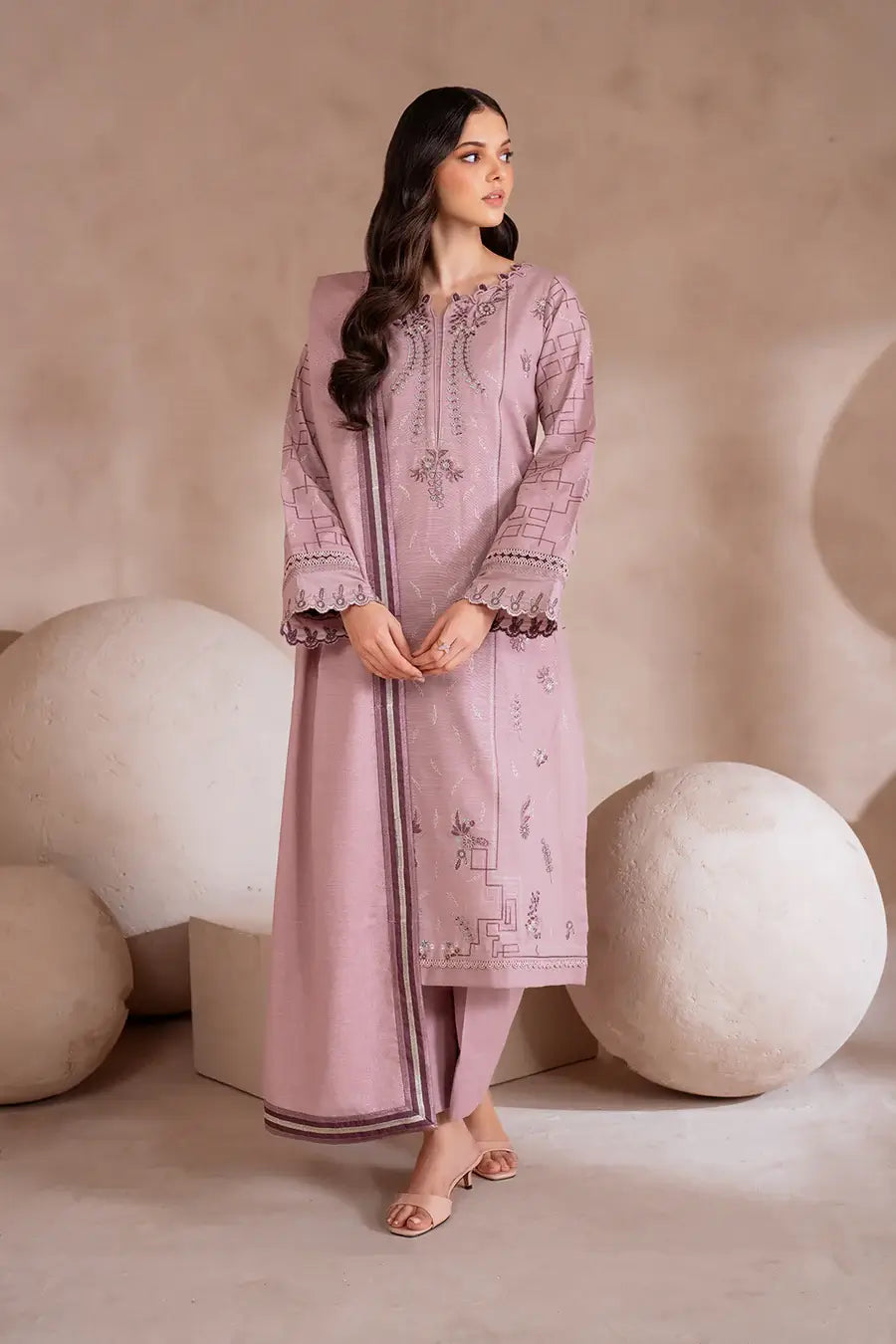 UE-371 Embroidered Khaddar