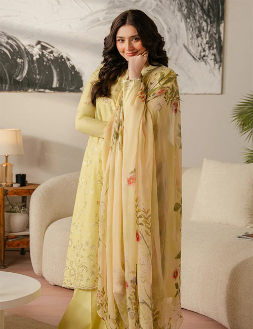 SAPID FOLIATE-3 PIECE EMBROIDERED LAWN SUIT